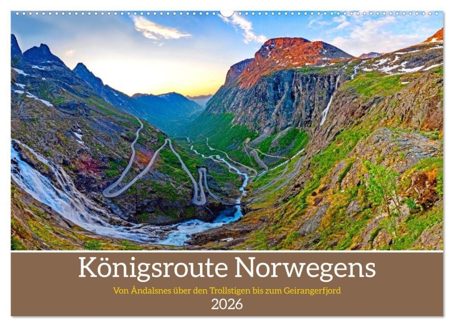 Königsroute Norwegens (Wandkalender 2026 DIN A2 quer), CALVENDO Monatskalender - Christa Kramer