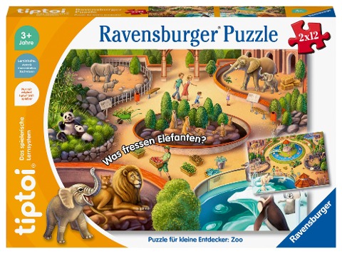 Ravensburger tiptoi Puzzle 00138 Puzzle für kleine Entdecker: Zoo, Kinderpuzzle ab 3 Jahren, für 1 Spieler - 