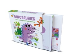 Cover-Bild zum Titel 'Dinosaurier - 1 Buch und 3 magnetische Puzzles' von ''