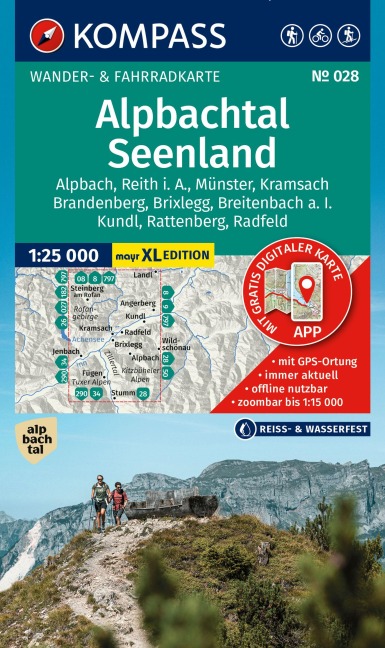KOMPASS Wanderkarte 028 Alpbachtal, Seenland 1:25.000 - 