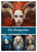 Cover-Bild zum Titel 'Sternzeichen. Mit himmlischen Frauen durch den Tierkreis (Wandkalender 2026 DIN A2 hoch), CALVENDO Monatskalender' von 'Rose Hurley'