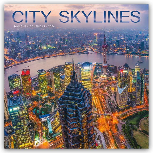 City Skylines - Stadtsilhouetten 2026 - Wand-Kalender - Carousel Calendar