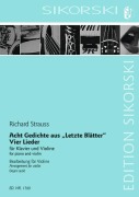 Cover-Bild zum Titel 'Acht Gedichte aus "Letzte Blätter"; Vier Lieder' von 'Richard Strauss'