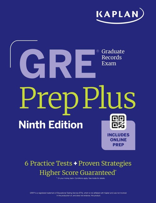 GRE Prep Plus, Ninth Edition (2026): Includes 6 Practice Tests, 1500+ Practice Questions + Online Access to a 500+ Question Bank, Video Tutorials, and Live Class Sessions - 