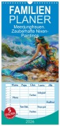 Familienplaner 2026 - Meerjungfrauen. Zauberhafte Nixen-Paintings mit 5 Spalten (Wandkalender, 21 x 45 cm) CALVENDO - Rose Hurley