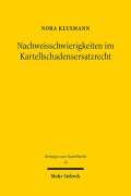 Cover-Bild zum Titel 'Nachweisschwierigkeiten im Kartellschadensersatzrecht' von 'Nora Klusmann'