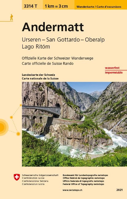 Swisstopo 1 : 33 333 Andermatt - 