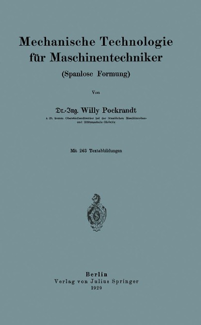 Mechanische Technologie für Maschinentechniker - Willy Pockrandt