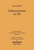 Cover-Bild zum Titel 'Exklusivnormen im IPR' von 'Jana Nojack'