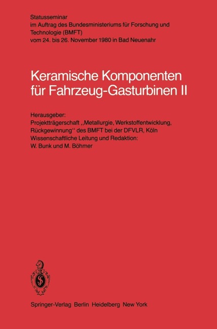 Keramische Komponenten für Fahrzeug-Gasturbinen II - 