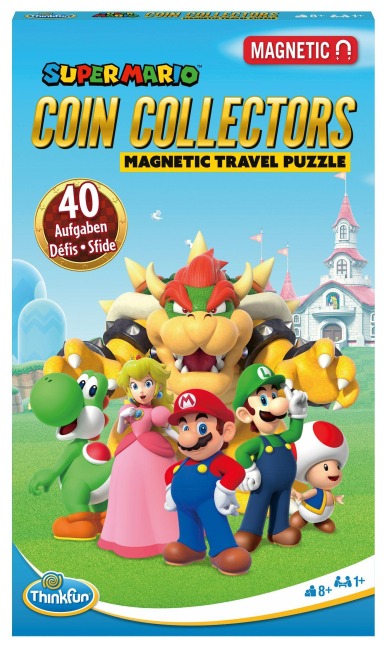 ThinkFun - 76547 - Super Mario Coin Collectors - Das magnetische Reise-Knobelspiel. Perfekt für die Reise und als Geschenk! Ein Logikspiel nicht nur für Super Mario Fans. - 