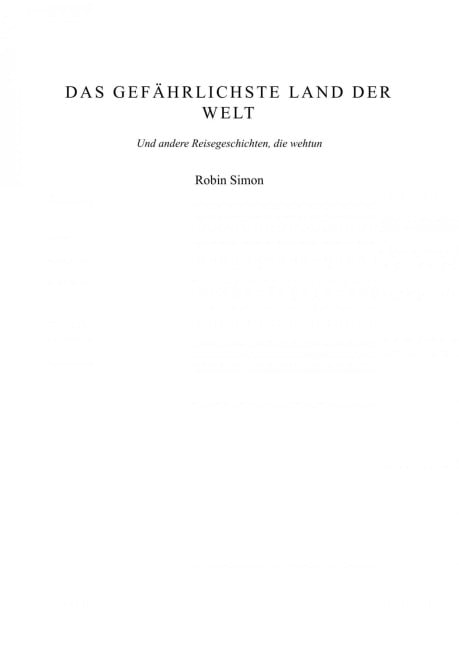 Das gefährlichste Land der Welt - Robin Simon