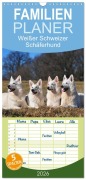Familienplaner 2026 - Weißer Schweizer Schäferhund mit 5 Spalten (Wandkalender, 21 x 45 cm) CALVENDO - Sigrid Starick