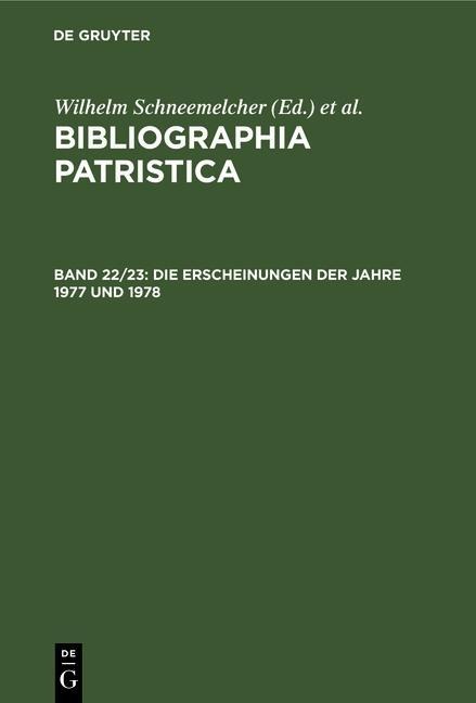 Die Erscheinungen der Jahre 1977 und 1978 - 