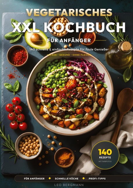 Vegetarisches XXL Kochbuch: 140 schnelle Rezepte - Leo Bergmann