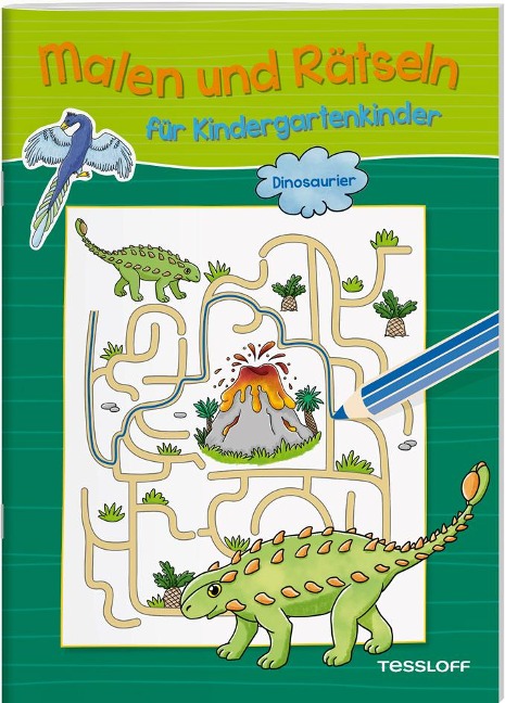 Malen und Rätseln für Kindergartenkinder. Dinosaurier - 