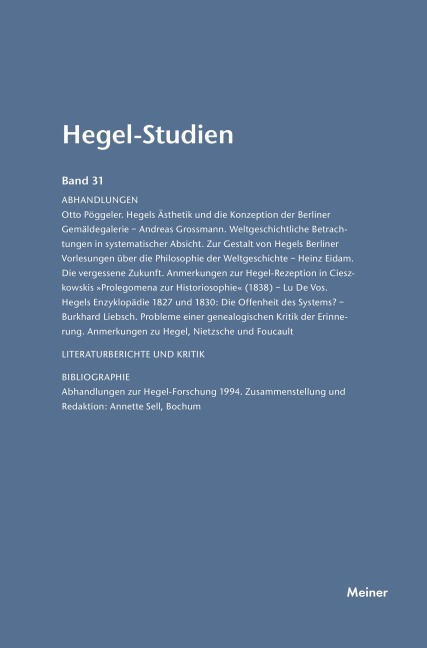 Hegel-Studien / Hegel-Studien Band 31 (1996) - 