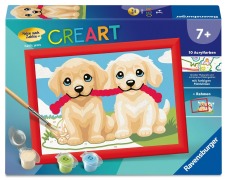 Cover-Bild zum Titel 'CreArt, Malen nach Zahlen Kinder - Spielende Hunde' von ''