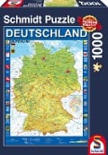 Deutschlandkarte, 1.000 Teile Puzzle - 