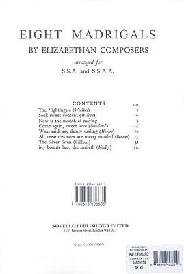 8 Madrigals by Elizabethan Composers - 