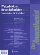 Cover-Bild zum Titel 'Weiterbildung für Anästhesisten 2000' von ''