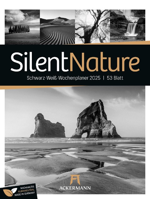 Silent Nature - Schwarz-Weiß-Wochenplaner Kalender 2025 - Ackermann Kunstverlag