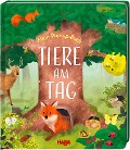 Cover-Bild zum Titel 'Mein Pop-up-Buch - Tiere am Tag' von 'Becky Davies'