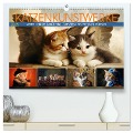 Katzenkunstwerke (hochwertiger Premium Wandkalender 2025 DIN A2 quer), Kunstdruck in Hochglanz - Sabine Löwer