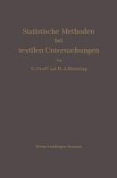 Statistische Methoden bei textilen Untersuchungen - Ulrich Graf, Hans-Joachim Henning