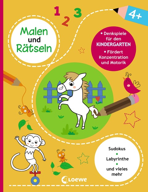 Malen und Rätseln - Denkspiele für den Kindergarten (4+) - 