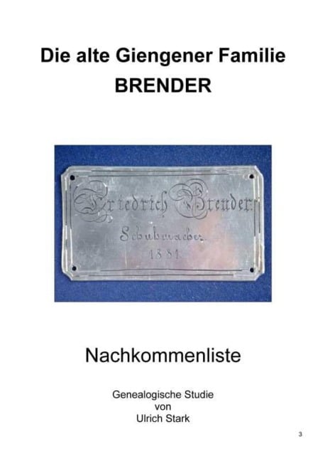 Die alte Giengener Familie BRENDER - Ulrich Stark