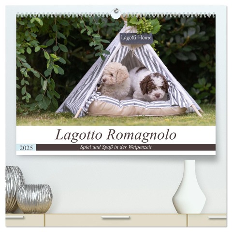 Lagotto Romagnolo - Spiel und Spaß in der Welpenzeit (hochwertiger Premium Wandkalender 2025 DIN A2 quer), Kunstdruck in Hochglanz - Sonja Teßen