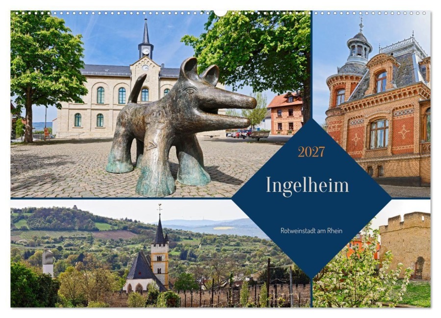 Ingelheim - Rotweinstadt am Rhein (Wandkalender 2027 DIN A2 quer), CALVENDO Monatskalender - U. Boettcher