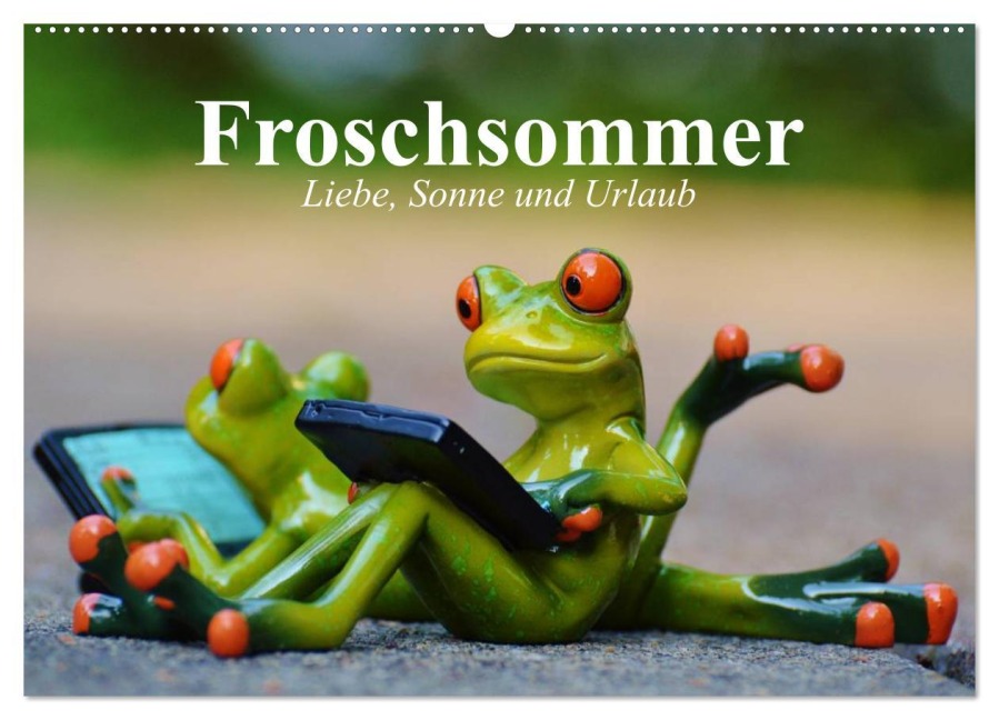 Froschsommer. Liebe, Sonne und Urlaub (Wandkalender 2025 DIN A2 quer), CALVENDO Monatskalender - Elisabeth Stanzer