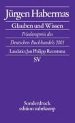 Cover-Bild zum Titel 'Glaube und Wissen' von 'Jürgen Habermas'