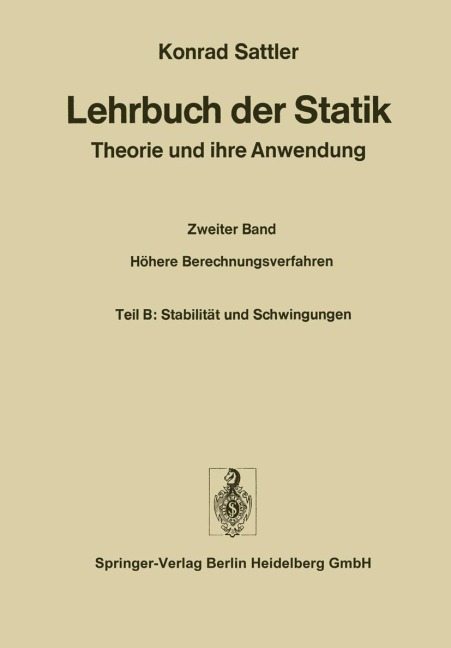 Stabilität und Schwingungen - Konrad Sattler