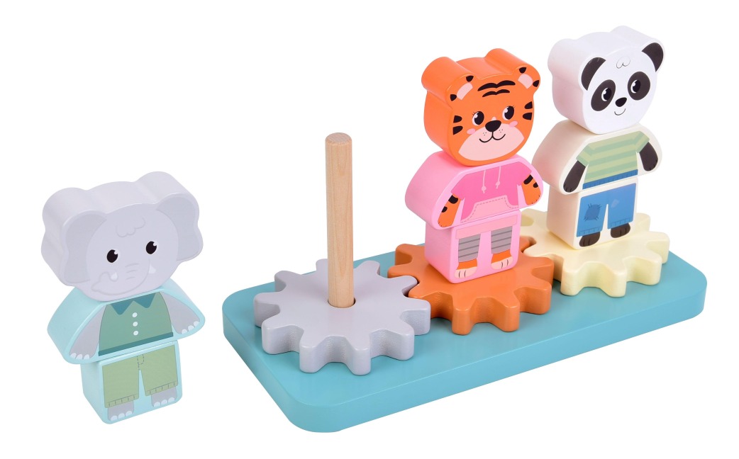 Stapelspiel mit Zahnrad "Jungle Friends" -  Stapelspiel mit Zahnrad "Jungle Friends" -