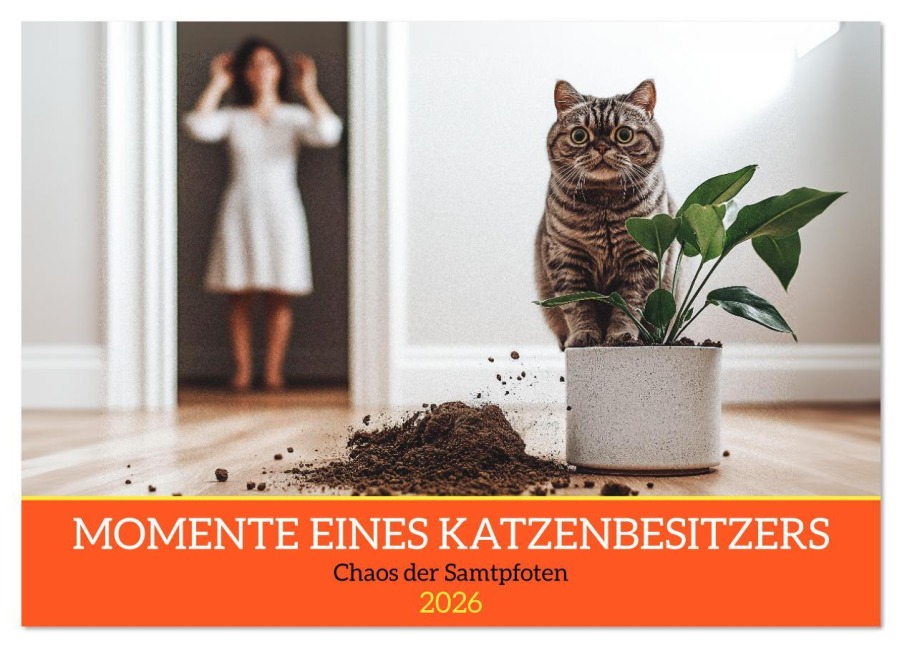 Momente eines Katzenbesitzers - Chaos der Samtpfoten (Tischkalender 2026 DIN A5 quer), CALVENDO Monatskalender - Mb Fotografie