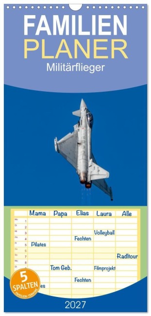 Familienplaner 2027 - Militärflieger mit 5 Spalten (Wandkalender, 21 x 45 cm) CALVENDO - Christoph Brunner