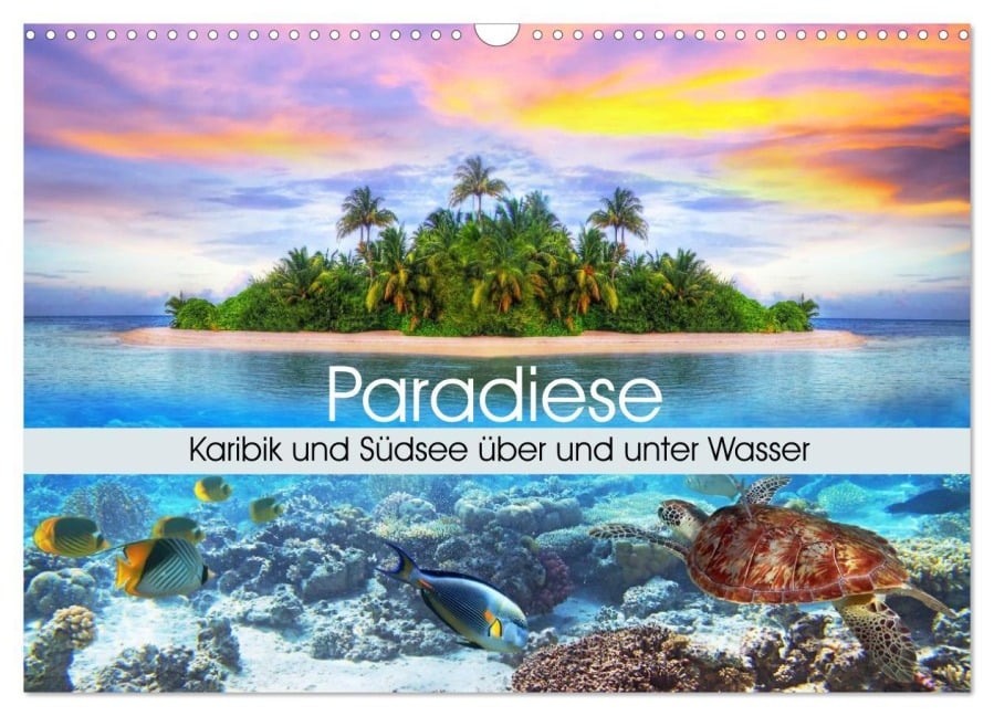 Paradiese. Karibik und Südsee über und unter Wasser (Wandkalender 2026 DIN A3 quer), CALVENDO Monatskalender - Elisabeth Stanzer