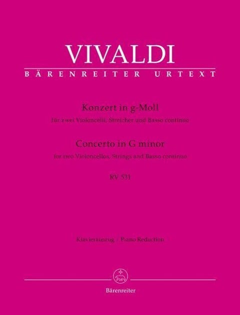 Konzert für zwei Violoncelli, Streicher und Basso continuo g-Moll RV 531 - Antonio Vivaldi