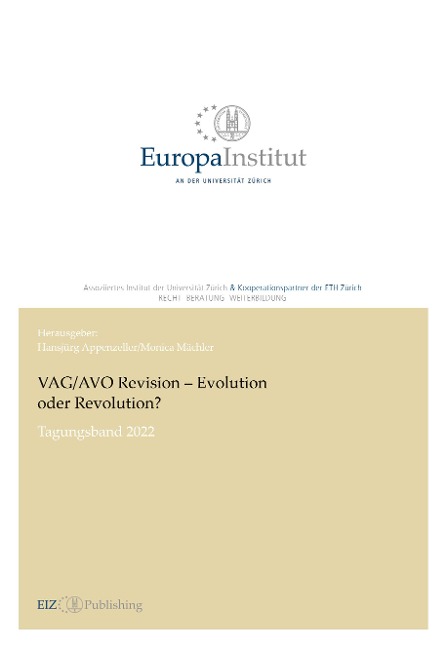 VAG/AVO Revision - Evolution oder Revolution? - Hansjürg Appenzeller