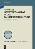 Cover-Bild zum Titel 'Intertextualität in der Sangspruchdichtung' von 'Sophie Knapp'