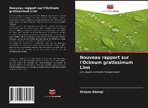 Nouveau rapport sur l'Ocimum gratissimum Linn - Afuape Abolaji