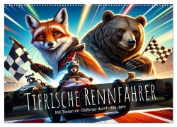 Cover-Bild zum Titel 'Tierische Rennfahrer - Mit Tieren im Oldtimer durch das Jahr (Wandkalender 2026 DIN A2 quer), CALVENDO Monatskalender' von ''