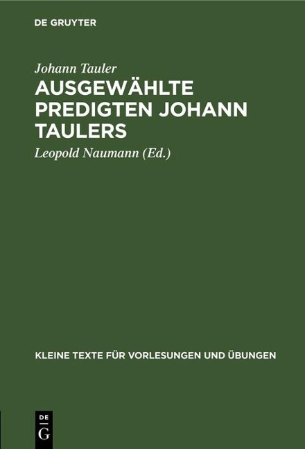 Ausgewählte Predigten Johann Taulers - Johann Tauler