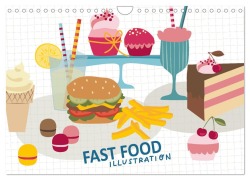 Cover-Bild zum Titel 'Fast Food Illustration (Wandkalender 2026 DIN A4 quer), CALVENDO Monatskalender' von 'Izabella Markiewicz'