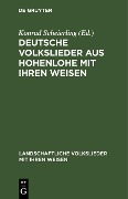 Cover-Bild zum Titel 'Deutsche Volkslieder aus Hohenlohe mit ihren Weisen' von ''