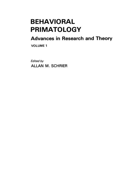 Behavioral Primatology - 