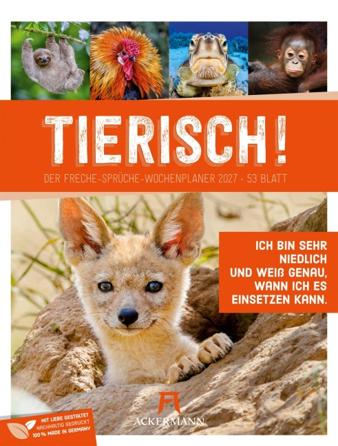 Tierisch Sprüchekalender Wochenplaner 2027 - Ackermann Kunstverlag GmbH
